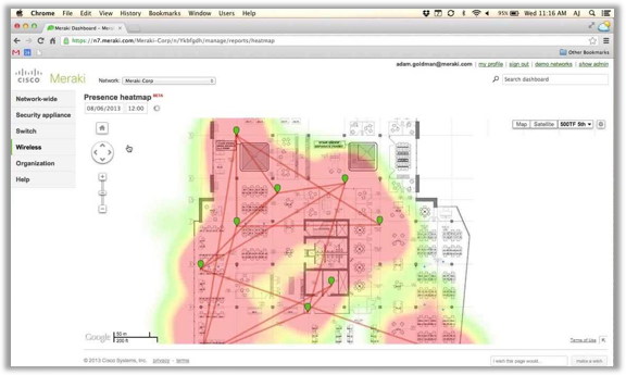 Meraki WiFi Dashboard showing heat mapping - Fullstack Series - Matrix Networks