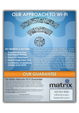 Matrix Networks provides WIFI Solutions backed by a WIFI Guarantee