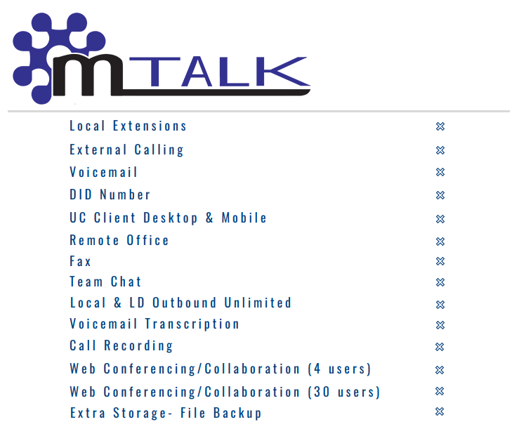 mTALK is Matrix Networks supported cloud phone system